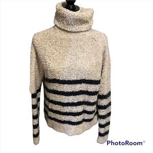 Madewell Mariner Stripe Turtleneck Sweater, Medium.
